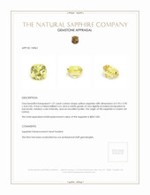 1.37 Ct. Yellow Sapphire from Ceylon (Sri Lanka) Appraisal