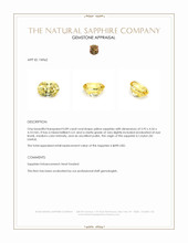 0.89 Ct. Yellow Sapphire from Ceylon (Sri Lanka) Appraisal