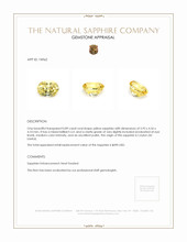 0.89 Ct. Yellow Sapphire from Ceylon (Sri Lanka) Appraisal