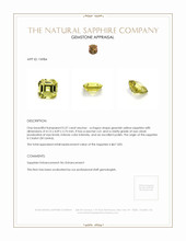0.37 Ct. Greenish Yellow Sapphire from Ceylon (Sri Lanka) Appraisal