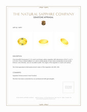2.10 Ct. Yellow Sapphire from Ceylon (Sri Lanka) Appraisal