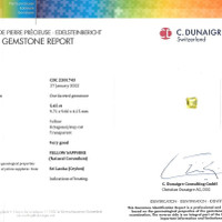5.65 Ct. Yellow Sapphire from Ceylon (Sri Lanka) Scan Report