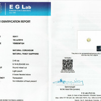 2.40 Ct. Peach Sapphire from Ceylon (Sri Lanka) Scan Report