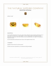 3.39 Ct. Yellowish Orange Sapphire from Ceylon (Sri Lanka) Appraisal