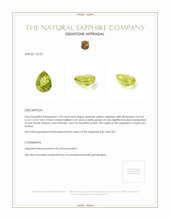 1.69 Ct. Greenish Yellow Sapphire from Ceylon (Sri Lanka) Appraisal