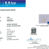 1.81 Ct. Yellow Sapphire from Ceylon (Sri Lanka) Scan Report