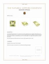 3.21 Ct. Yellowish Green Sapphire from Ceylon (Sri Lanka) Appraisal