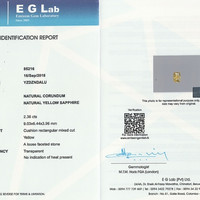 2.36 Ct. Yellow Sapphire from Ceylon (Sri Lanka) Scan Report