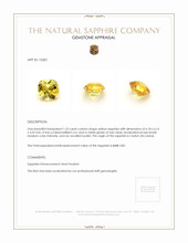 1.32 Ct. Yellow Sapphire from Ceylon (Sri Lanka) Appraisal