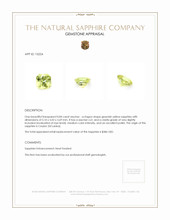 0.84 Ct. Greenish Yellow Sapphire from Ceylon (Sri Lanka) Appraisal