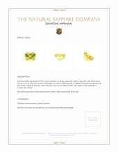 0.90 Ct. Greenish Yellow Sapphire from Ceylon (Sri Lanka) Appraisal