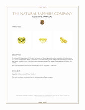 0.90 Ct. Greenish Yellow Sapphire from Ceylon (Sri Lanka) Appraisal
