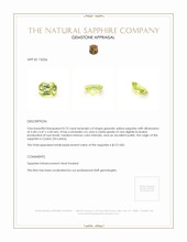 0.73 Ct. Greenish Yellow Sapphire from Ceylon (Sri Lanka) Appraisal