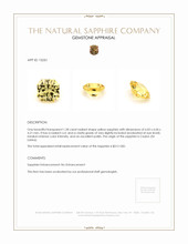 1.28 Ct. Yellow Sapphire from Ceylon (Sri Lanka) Appraisal