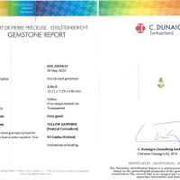 3.36 Ct. Yellow Sapphire from Ceylon (Sri Lanka) Scan Report