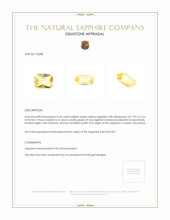 2.06 Ct. Yellow Sapphire from Ceylon (Sri Lanka) Appraisal
