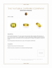 1.97 Ct. Greenish Yellow Sapphire from Ceylon (Sri Lanka) Appraisal