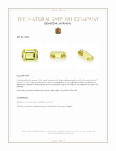0.89 Ct. Yellow Sapphire from Ceylon (Sri Lanka) Appraisal