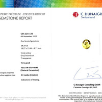 19.37 Ct. Yellow Sapphire from Ceylon (Sri Lanka) Scan Report