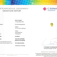 5.76 Ct. Yellow Sapphire from Ceylon (Sri Lanka) Scan Report