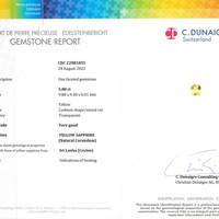 5.00 Ct. Yellow Sapphire from Ceylon (Sri Lanka) Scan Report