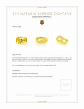 1.11 Ct. Yellow Sapphire from Ceylon (Sri Lanka) Appraisal