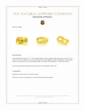 1.11 Ct. Yellow Sapphire from Ceylon (Sri Lanka) Appraisal