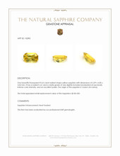 0.63 Ct. Yellow Sapphire from Ceylon (Sri Lanka) Appraisal