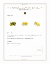 0.69 Ct. Greenish Yellow Sapphire from Ceylon (Sri Lanka) Appraisal
