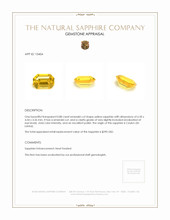 0.88 Ct. Yellow Sapphire from Ceylon (Sri Lanka) Appraisal