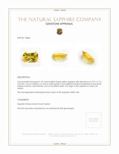 1.03 Ct. Yellow Sapphire from Ceylon (Sri Lanka) Appraisal