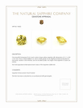 0.65 Ct. Yellow Sapphire from Ceylon (Sri Lanka) Appraisal