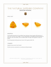 0.69 Ct. Yellowish Orange Sapphire from Ceylon (Sri Lanka) Appraisal