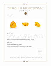 0.79 Ct. Orangish Yellow Sapphire from Ceylon (Sri Lanka) Appraisal