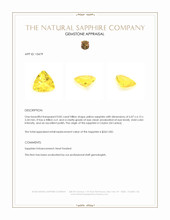 0.82 Ct. Yellow Sapphire from Ceylon (Sri Lanka) Appraisal