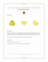 0.93 Ct. Yellow Sapphire from Ceylon (Sri Lanka) Appraisal