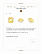 1.87 Ct. Yellow Sapphire from Ceylon (Sri Lanka) Appraisal