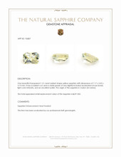 1.31 Ct. Yellow Sapphire from Ceylon (Sri Lanka) Appraisal