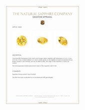 0.84 Ct. Yellow Sapphire from Ceylon (Sri Lanka) Appraisal