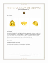 0.87 Ct. Yellow Sapphire from Ceylon (Sri Lanka) Appraisal